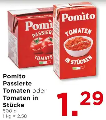 Unimarkt Pomito Passierte Tomaten oder Tomaten in Stücke 500g Angebot