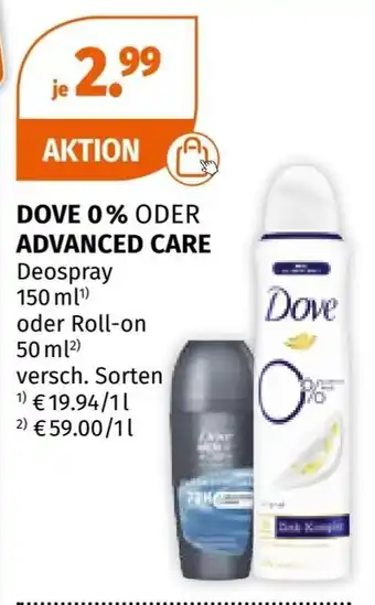 Müller DOVE 0% ODER ADVANCED CARE Angebot