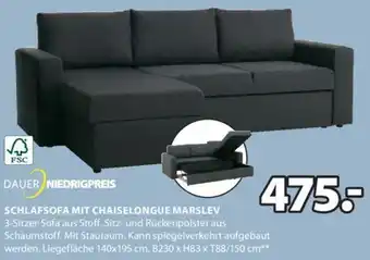 JYSK SCHLAFSOFA MIT CHAISELONGUE MARSLEV Angebot
