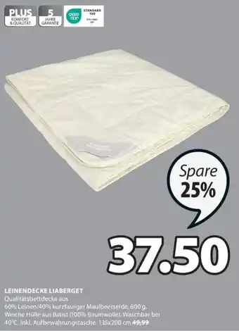 JYSK LEINENDECKE LIABERGET Angebot