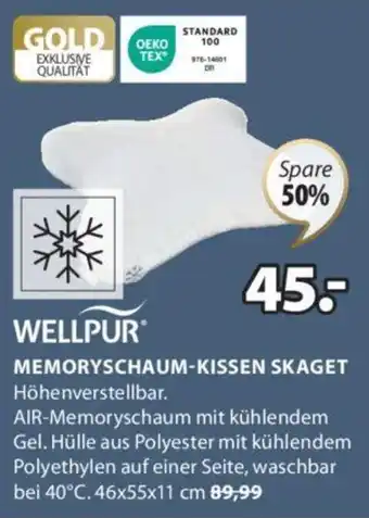 JYSK MEMORYSCHAUM-KISSEN SKAGET Angebot