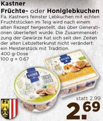 Unimarkt Kastner Früchte-Oder Honiglebkuchen Angebot
