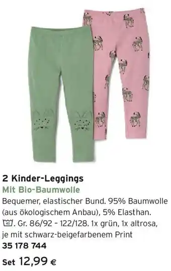 Tchibo Eduscho 2 Kinder-Leggings Angebot