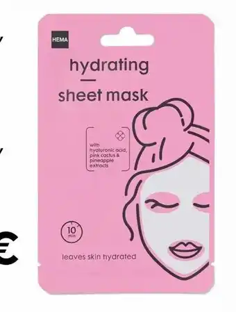 HEMA Tuch-Gesichtsmaske, Rosa Kaktus Angebot