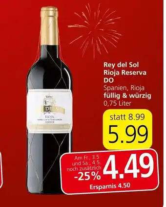 Spar Rey del Sol Rioja Reserva DO Angebot