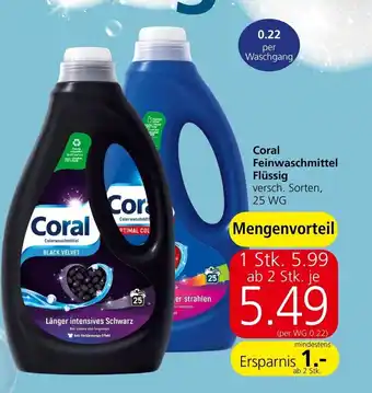 Spar Coral Feinwaschmittel Flüssig Angebot