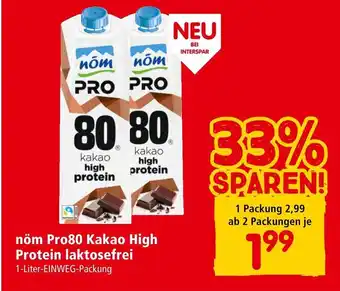 Interspar nöm Pro80 Kakao High Protein laktosefrei Angebot