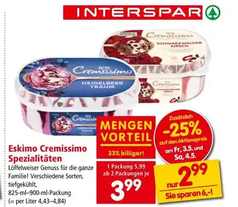 Interspar Eskimo Cremissimo Spezialitäten Angebot