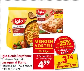 Interspar Iglo Genießerpfanne Lasagne AL FORNO Angebot