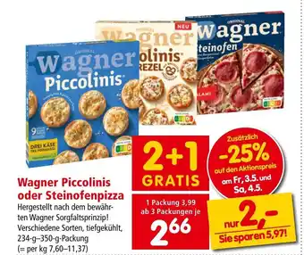 Interspar Wagner Piccolinis oder Steinofenpizza Angebot