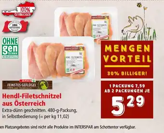 Interspar Hendl-Filetschnitzel aus Österreich Angebot