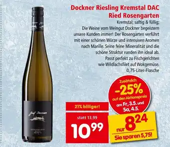 Interspar Dockner Riesling Kremstal DAC Ried Rosengarten Angebot
