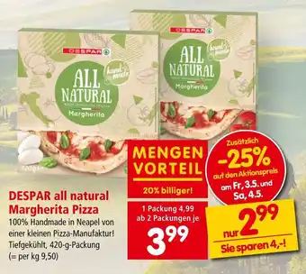 Interspar DESPAR all natural Margherita Pizza Angebot