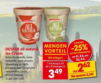 Interspar DESPAR all natural Ice Cream Angebot