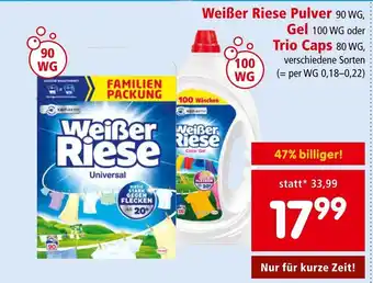 Interspar Weißer Riese Pulver 90 WG, Gel 100 WG oder Trio Caps 80 WG, Angebot