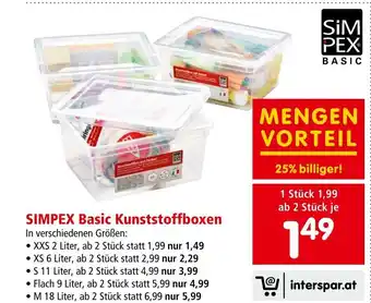 Interspar SIMPEX Basic Kunststoffboxen Angebot