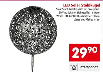 Interspar LED Solar Stahlkugel Angebot