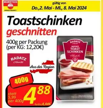 Wurstico Toastschinken geschnitten Angebot