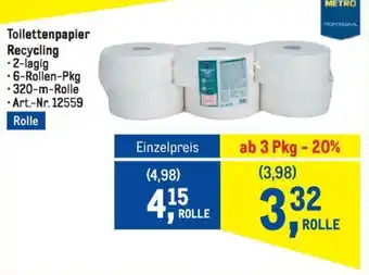 Metro Toilettenpapier Recycling Angebot