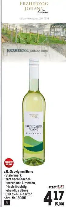 Metro Sauvignon Blanc Angebot