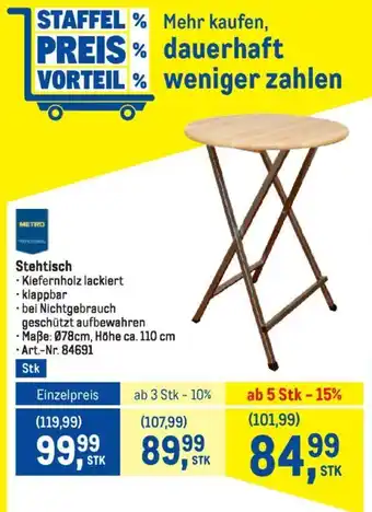Metro Stehtisch Angebot