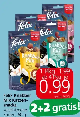 Eurospar Felix Knabber Mix Katzensnacks Angebot