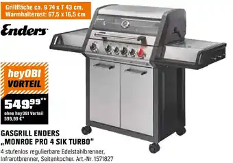 OBI GASGRILL ENDERS ,,MONROE PRO 4 SIK TURBO Angebot