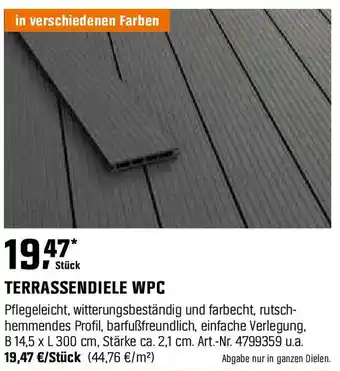 OBI TERRASSENDIELE WPC Angebot