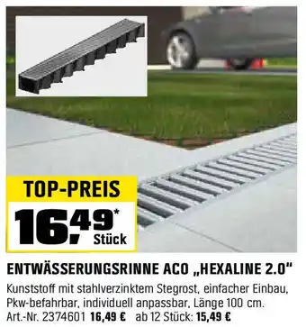 OBI ENTWÄSSERUNGSRINNE ACO „HEXALINE 2.0 Angebot