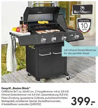 Hellweg Gasgrill,,Boston Black Angebot