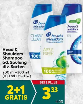 Billa Head & Shoulders Shampoo od. Spülung 200ml-300ml Angebot
