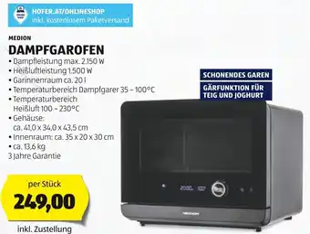 Hofer MEDION DAMPFGAROFEN Angebot