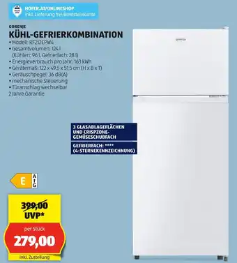 Hofer KÜHL-GEFRIERKOMBINATION Angebot