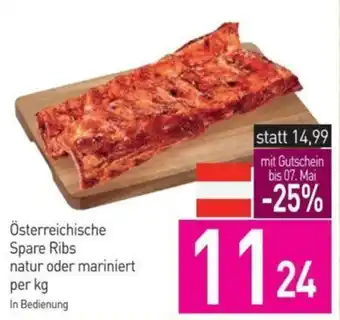 Sutterlüty Österreichische Spare Ribs natur oder mariniert per kg Angebot