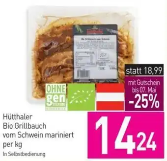 Sutterlüty Hütthaler Bio Grillbauch vom Schwein mariniert per kg Angebot