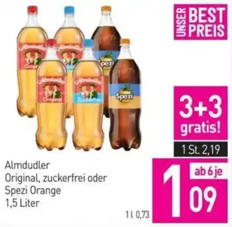 Sutterlüty Almdudler Original, zuckerfrei oder Spezi Orange 1,5 Liter Angebot
