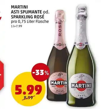 PENNY MARTINI ASTI SPUMANTE od. SPARKLING ROSÉ 0.75 Liter Angebot