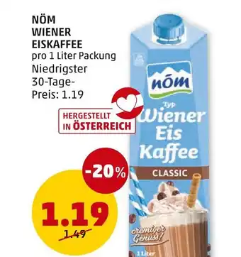 PENNY NÖM WIENER EISKAFFEE 1 Liter Angebot