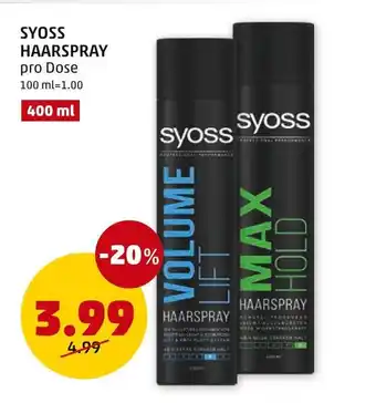 PENNY SYOSS HAARSPRAY 400mL Angebot
