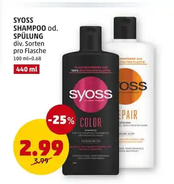 PENNY SYOSS SHAMPOO od. SPÜLUNG 440mL Angebot