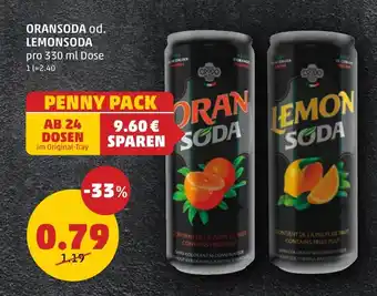 PENNY ORANSODA od. LEMONSODA 330mL Angebot