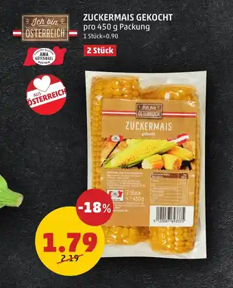 PENNY ZUCKERMAIS GEKOCHT 450g Angebot