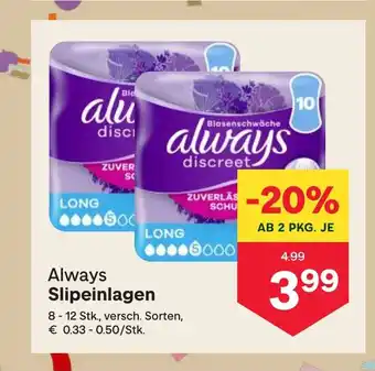 MPreis Slipeinlagen Angebot