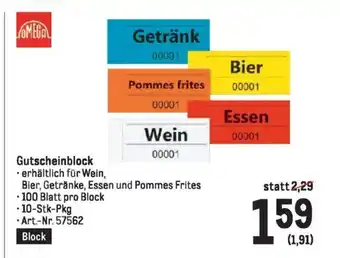 Metro Gutscheinblock Angebot