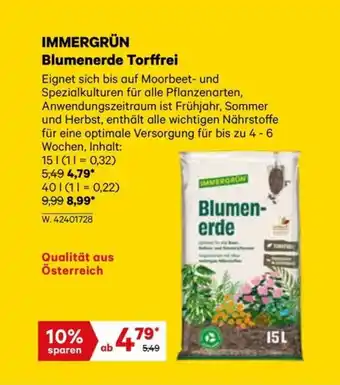 Lagerhaus IMMERGRÜN Blumenerde Torffrei Angebot