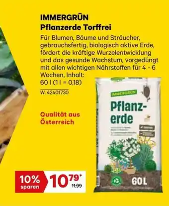 Lagerhaus IMMERGRÜN Pflanzerde Torffrei Angebot