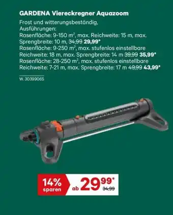 Lagerhaus Viereckregner Aquazoom Angebot