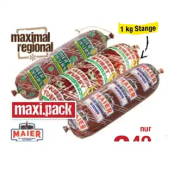 Maximarkt Maier Wiener, Jausenwurst oder Bierwurst Maximarkt 1 Kilogramm 1 Stange Angebot