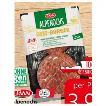 Spar Tann Alpenochs Beef-Burger SPAR 220 Gramm 1 Packung Angebot