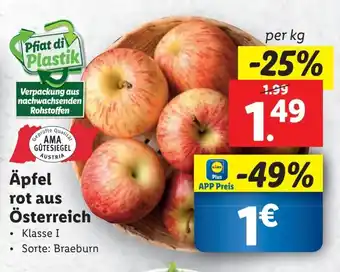 Lidl Äpfel rot aus Österreich Angebot